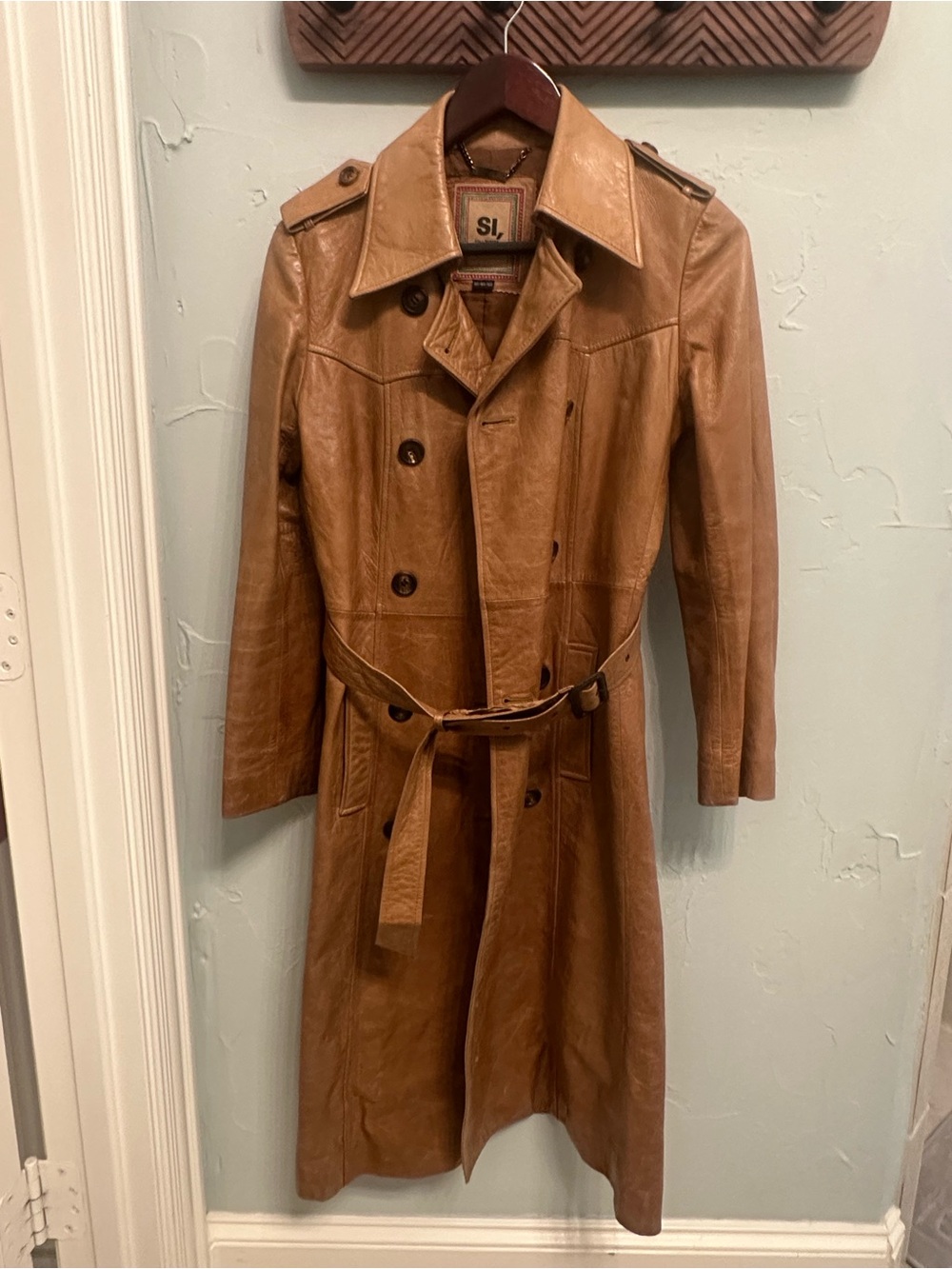 Genuine Lamb Leather Trench Coat